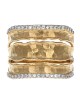 Diamond Hammered Open Cut Contemporary Ring